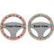 Glitter Moroccan Watercolor Steering Wheel Cover- Front and Back