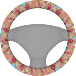 Glitter Moroccan Watercolor Steering Wheel Cover