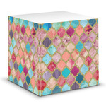 Glitter Moroccan Watercolor Sticky Note Cube
