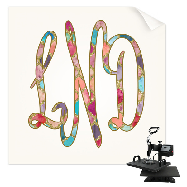 Custom Glitter Moroccan Watercolor Sublimation Transfer - Baby / Toddler