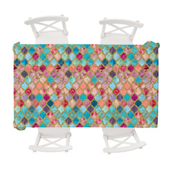 Glitter Moroccan Watercolor Tablecloth - 58"x102"