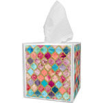 Glitter Moroccan Watercolor Tissue Box Cover