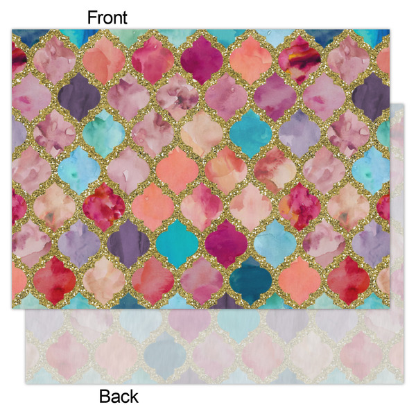 Glitter Moroccan Watercolor Tissue Paper - Heavyweight - Large - Front & Back