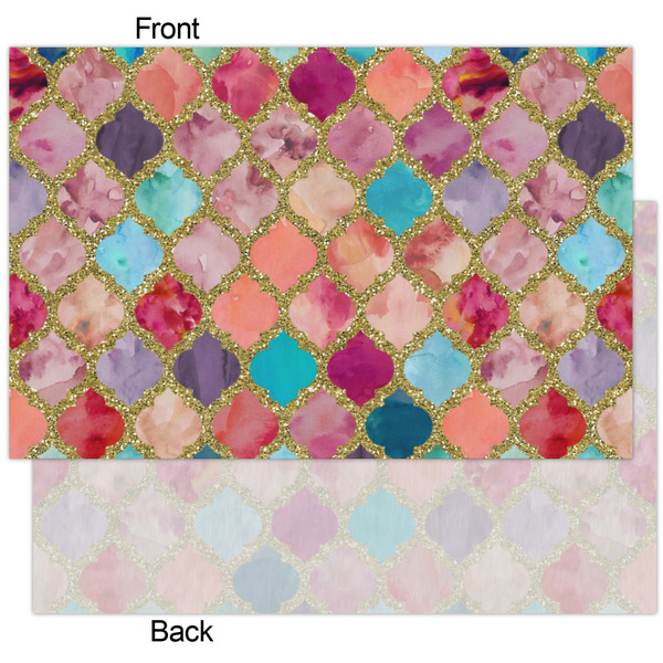 Glitter Moroccan Watercolor Tissue Paper - Heavyweight - XL - Front & Back