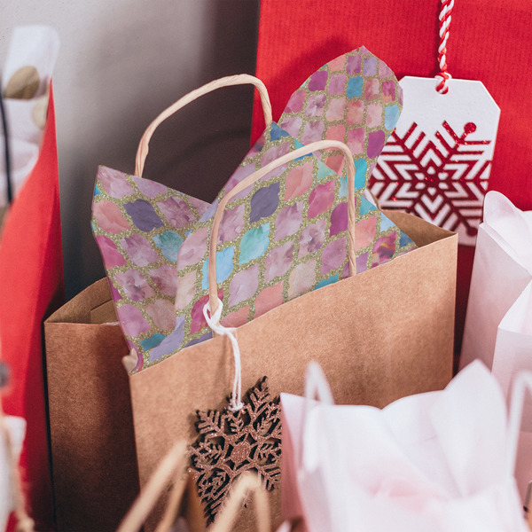 Glitter Moroccan Watercolor Tissue Paper - In Gift Bag