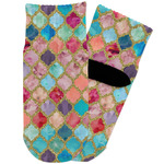 Glitter Moroccan Watercolor Toddler Ankle Socks