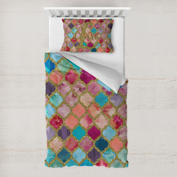 Glitter Moroccan Watercolor Toddler Bedding