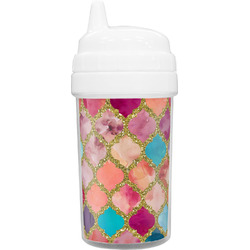 Glitter Moroccan Watercolor Toddler Sippy Cup