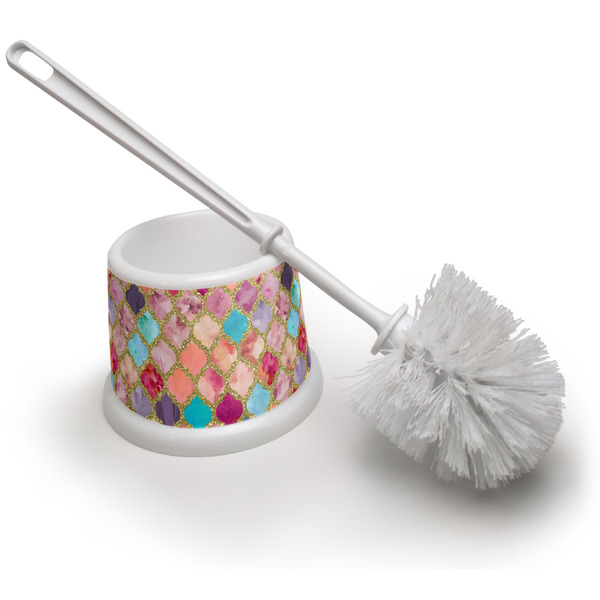 Custom Glitter Moroccan Watercolor Toilet Brush