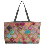 Glitter Moroccan Watercolor Beach Totes Bag - w/ Black Handles