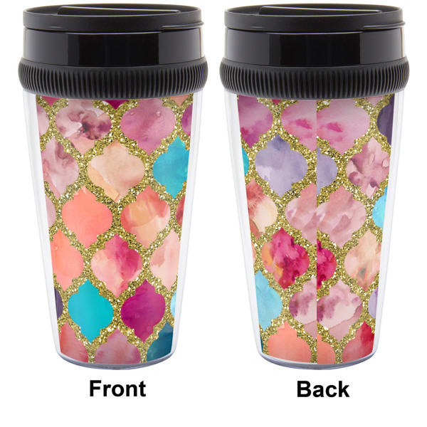 Glitter Moroccan Watercolor Travel Mug Approval (Personalized)