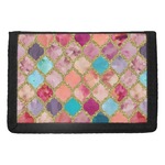 Glitter Moroccan Watercolor Trifold Wallet
