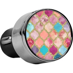 Glitter Moroccan Watercolor USB Car Charger