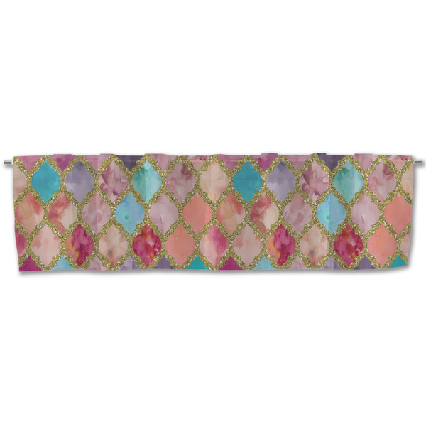 Glitter Moroccan Watercolor Valance - Front