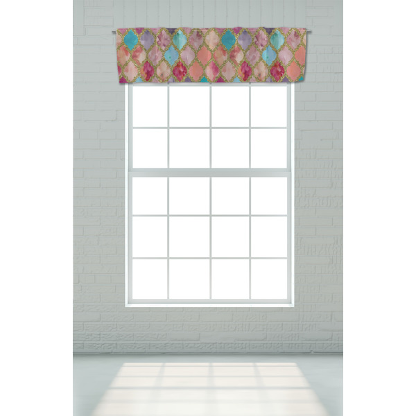 Glitter Moroccan Watercolor Valance - On window