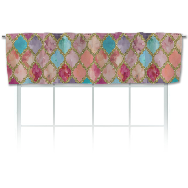 Custom Glitter Moroccan Watercolor Valance