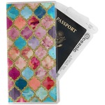 Glitter Moroccan Watercolor Travel Document Holder