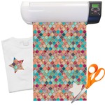 Glitter Moroccan Watercolor Heat Transfer Vinyl Sheet (12"x18")