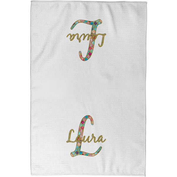 Glitter Moroccan Watercolor Waffle Towel - Partial Print - Approval Image
