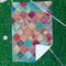 Glitter Moroccan Watercolor Waffle Weave Golf Towel - In Context