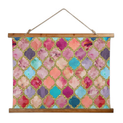 Glitter Moroccan Watercolor Wall Hanging Tapestry - Wide