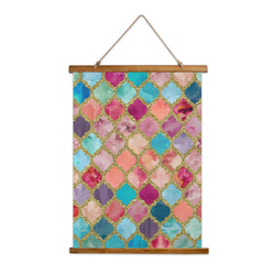 Glitter Moroccan Watercolor Wall Hanging Tapestry - Tall