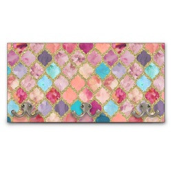 Glitter Moroccan Watercolor Wall Mounted Coat Rack