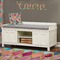 Glitter Moroccan Watercolor Wall Name Decal Above Storage bench