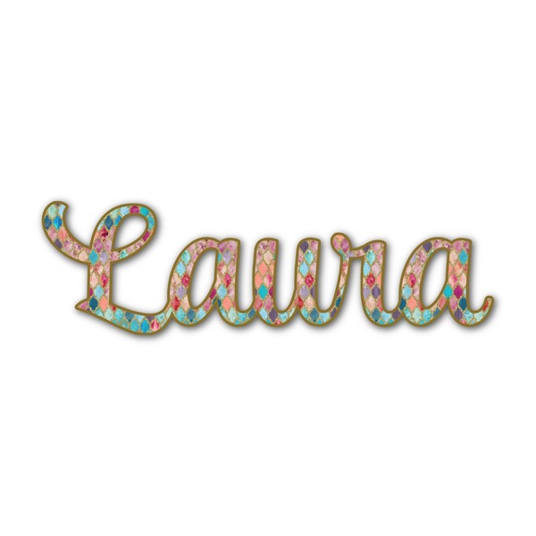 Custom Glitter Moroccan Watercolor Name/Text Decal - Large