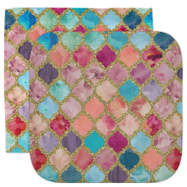 Custom Glitter Moroccan Watercolor Facecloth / Wash Cloth