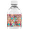 Glitter Moroccan Watercolor Water Bottle Label - Back View