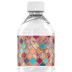 Glitter Moroccan Watercolor Water Bottle Labels - Custom Sized