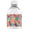 Glitter Moroccan Watercolor Water Bottle Label - Single Front