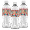 Glitter Moroccan Watercolor Water Bottle Labels - Front View