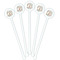 Glitter Moroccan Watercolor White Plastic 5.5" Stir Stick - Fan View