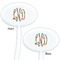 Glitter Moroccan Watercolor White Plastic 7" Stir Stick - Double Sided - Oval - Front & Back
