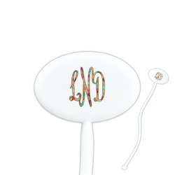 Glitter Moroccan Watercolor Oval Plastic Stir Sticks