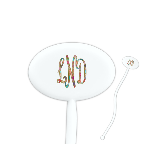 Custom Glitter Moroccan Watercolor Oval Plastic Stir Sticks