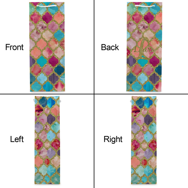 Glitter Moroccan Watercolor Wine Gift Bag - Gloss - Approval