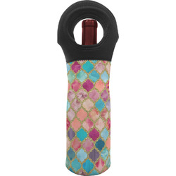 Glitter Moroccan Watercolor Wine Tote Bag