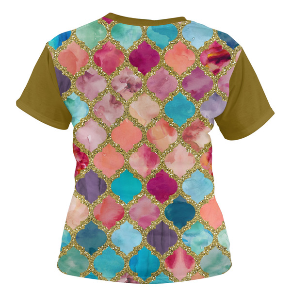 Glitter Moroccan Watercolor Women's T-shirt Back