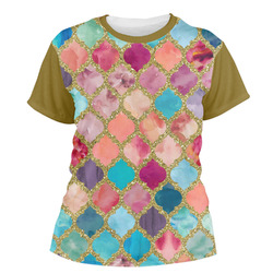Glitter Moroccan Watercolor Women's Crew T-Shirt - X Small