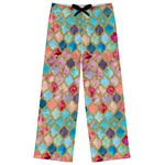 Glitter Moroccan Watercolor Womens Pajama Pants - XS