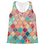 Glitter Moroccan Watercolor Womens Racerback Tank Top - 2X Large