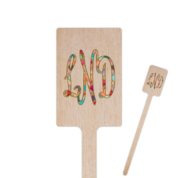 Custom Glitter Moroccan Watercolor Rectangle Wooden Stir Sticks