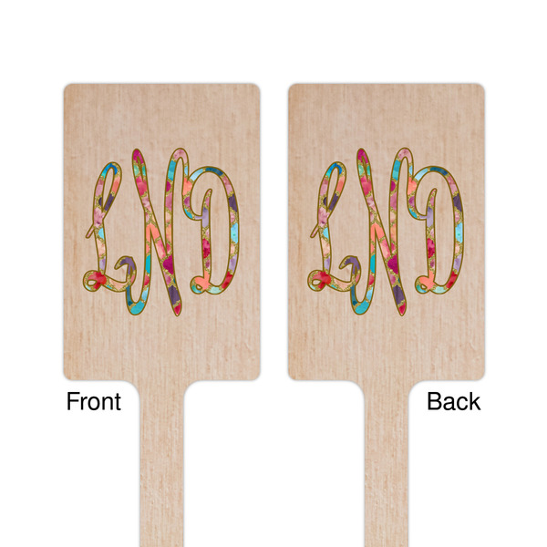 Glitter Moroccan Watercolor Wooden 6.25" Stir Stick - Rectangular - Double Sided - Front & Back
