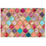 Glitter Moroccan Watercolor Woven Mat