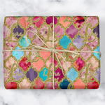 Glitter Moroccan Watercolor Wrapping Paper