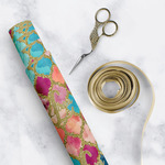 Glitter Moroccan Watercolor Wrapping Paper Roll - Small