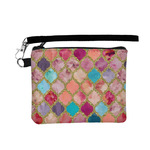 Glitter Moroccan Watercolor Wristlet ID Case
